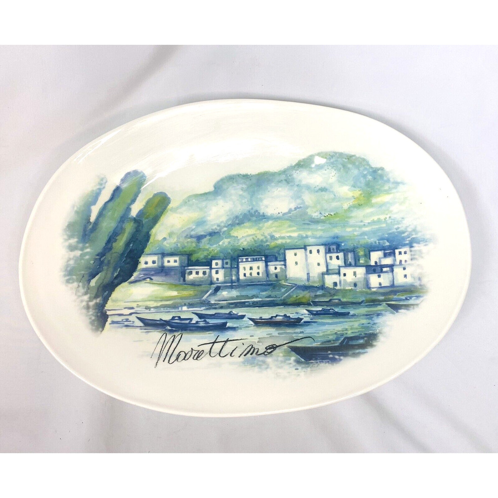 Ceramica Cuore Marettimo 17.75" Oval Platter Seaside Made in Italy